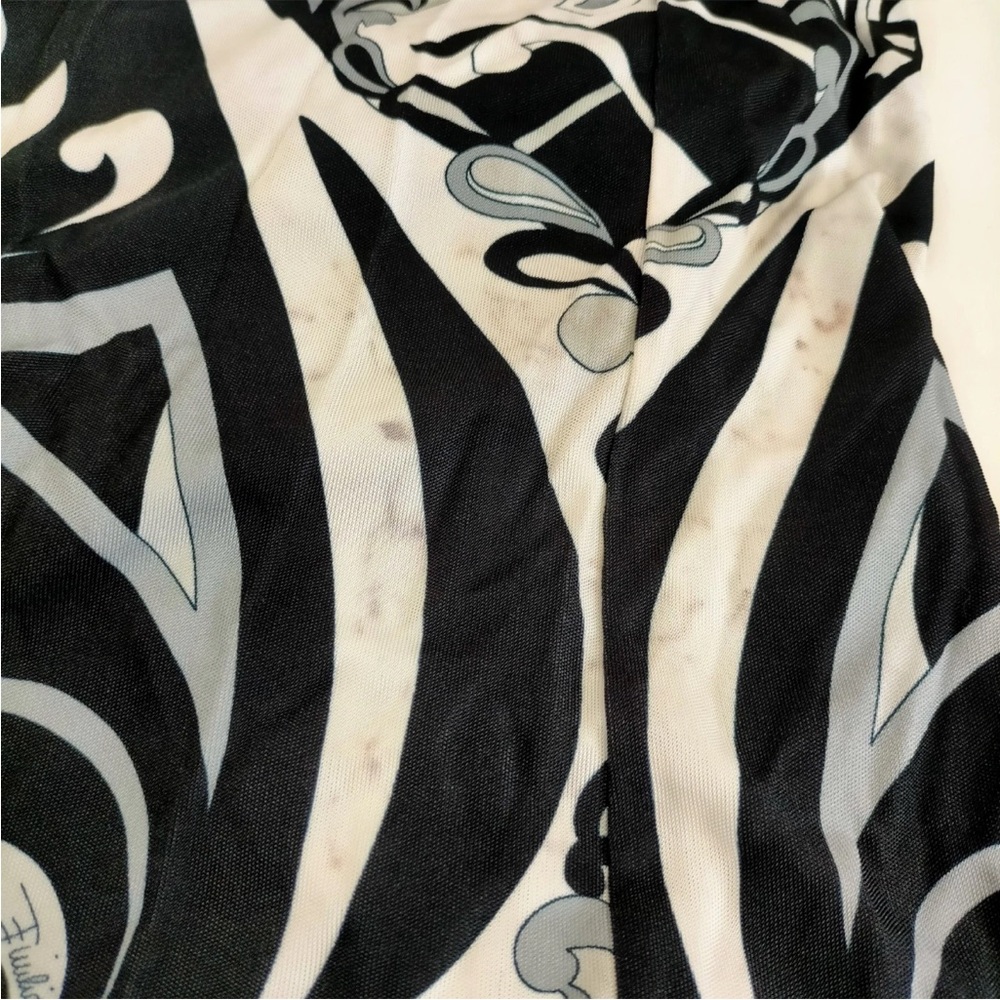 Emilio Pucci Black and White Print Dress Size 38 - Picture 8 of 11